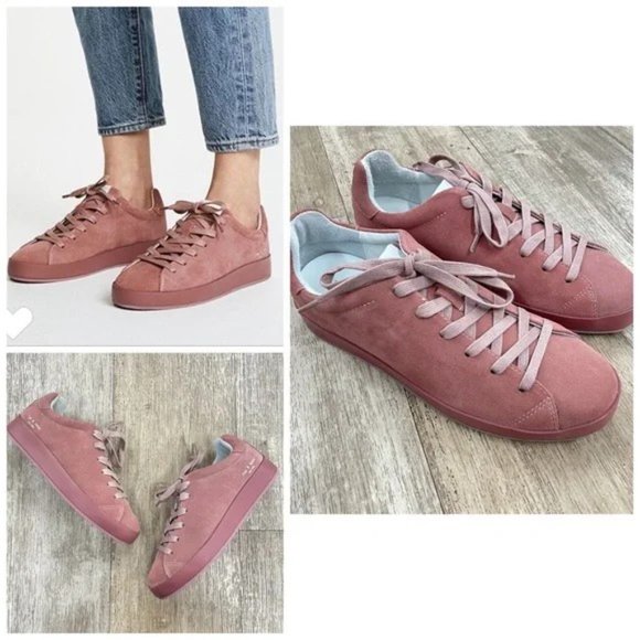 Rag & Bone RB1 Low Sneaker In Mauve Suede - Picture 4 of 5